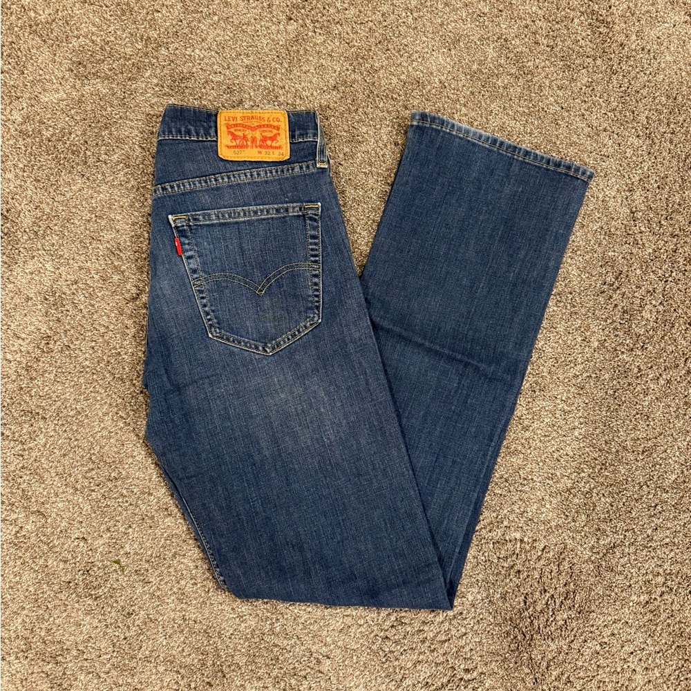 Levi's Dark Blue Straight Jeans 527